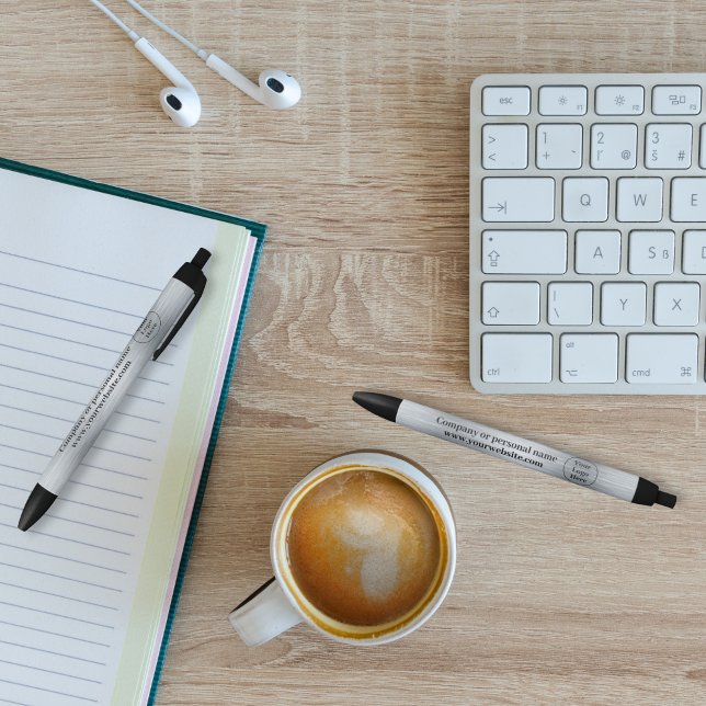 Caneta Preta Prata metálica elegante (Criador carregado)