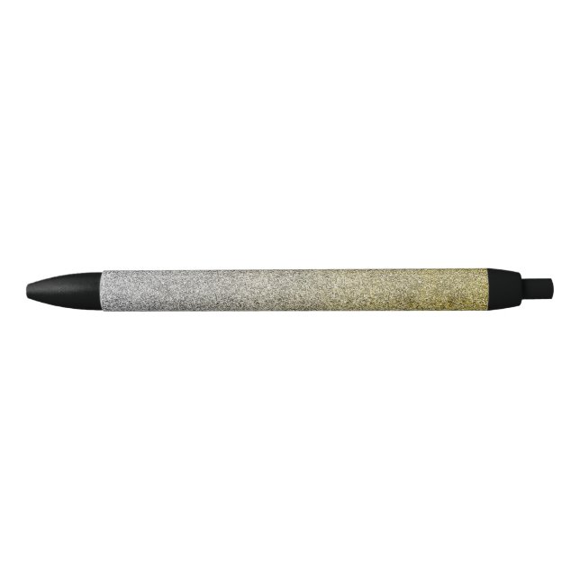 Caneta Preta Prateado de queda e gradiente de brilho Dourado (Frente)