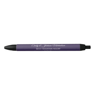 Caneta Preta Presente de Casamento Roxo Ameixa para Noiva Noivo
