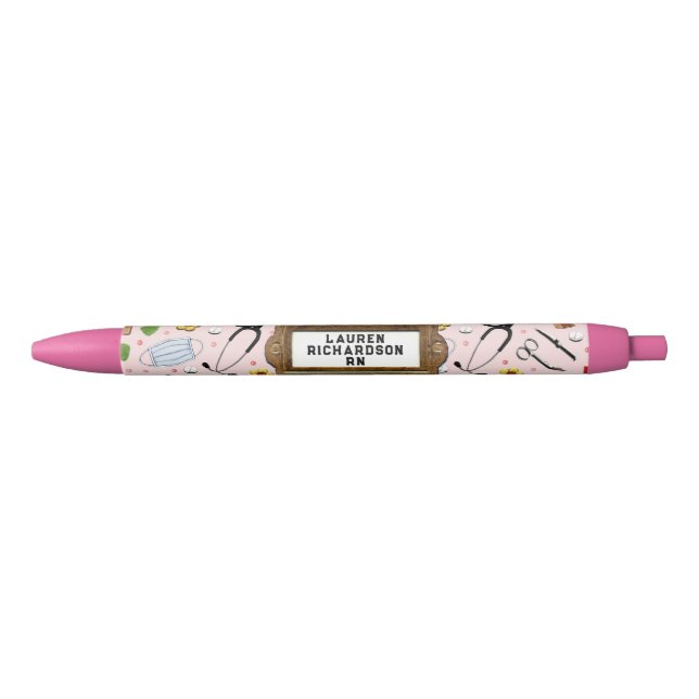 Caneta Preta Presente Personalizado de Enfermeira (Frente)