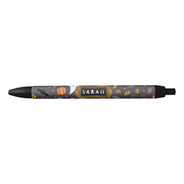 Caneta Preta Presente Personalizado de Halloween (Frente)