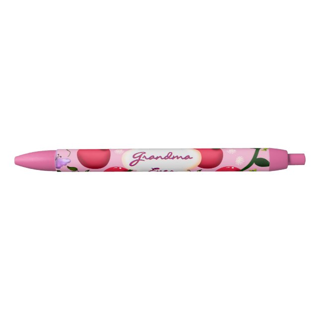 Caneta Preta Presente personalizado e customizado de borboleta  (Frente)
