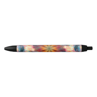Caneta Preta Prismático Caleidoscópico Psicodélico Mandala