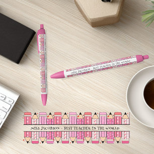 Caneta Preta Professor de Texto Personalizado