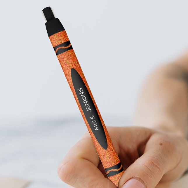 Caneta Preta Professora do Orange Crayon (Orange Crayon Teacher Black Ink Pen)