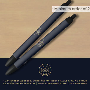 Caneta Preta Promocional azul do Marinho clássico