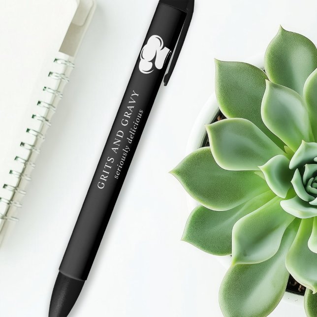 Caneta Preta Promocional de chapéu de chef preto-branco (Criador carregado)