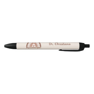 Caneta Preta Psicoterapeuta Boho Arco-íris Personalizado