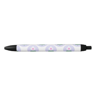 Caneta Preta Purple Daisy Flower de volta à papelaria escolar