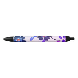 Caneta Preta Purple Floral