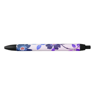 Caneta Preta Purple Floral
