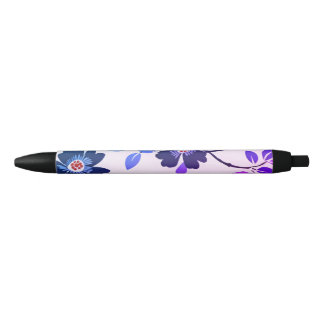 Caneta Preta Purple Floral