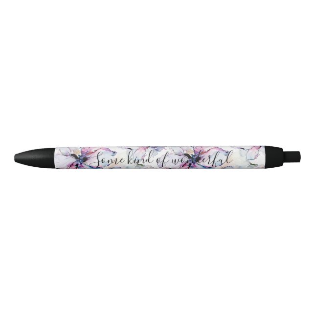 Caneta Preta Purple Island Flowers (Frente)