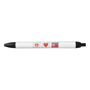 Caneta Preta Quadrados do amor e da Coreia do Norte da paz