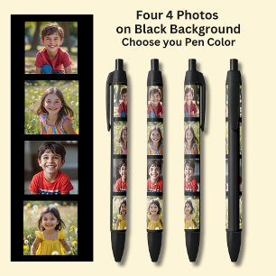 Caneta Preta Quatro fotos quadradas em preto