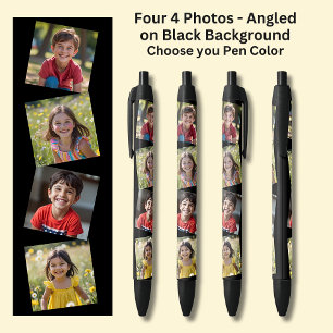 Caneta Preta Quatro fotos quadradas em preto