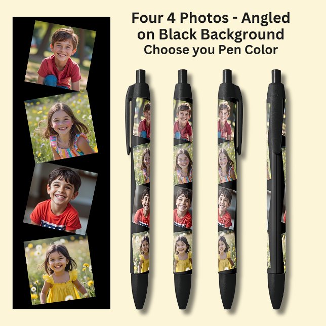 Caneta Preta Quatro fotos quadradas em preto (Criador carregado)