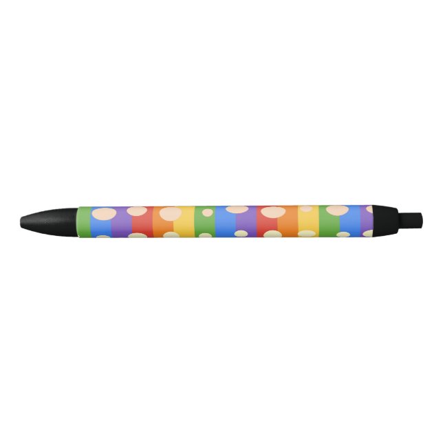 CANETA PRETA RAINBOW DOT STRIPES (Frente)