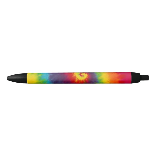 Caneta Preta Rainbow Swirl Tie Dye Groovy Legal Colorido (Frente)