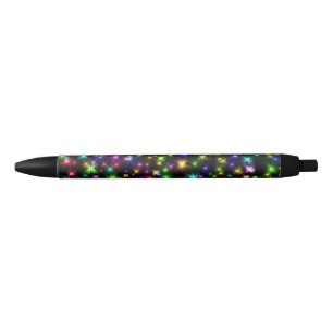 Caneta Preta Raios Multicoloridos De Estrelas De Natal-57191