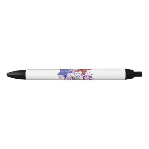 Caneta Preta Rapariga 4 de julho Mulheres Vermelhas White Blue 