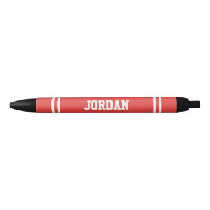 Caneta Preta Red Football Jersey com nome personalizado