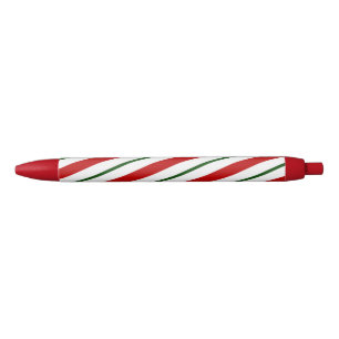 Caneta Preta Red White e Green Candy Candy Stripe Natal