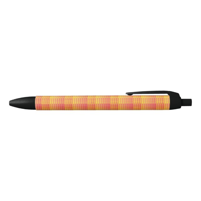 Caneta Preta Red Yellow Checker Abstract Pattern (parte de cima)