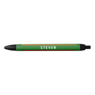 Caneta Preta Retro Listrado Pai de Golfe Nome Pontuação
