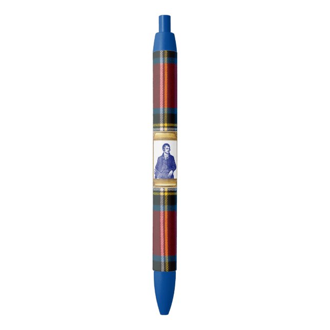 Caneta Preta Robert Burns Royal Stewart Red Plaid Blue (Frente Vertical)