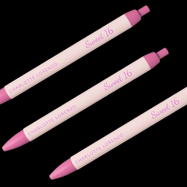 Caneta Preta Rosa cor-de-rosa Doce 16 (Criador carregado)