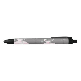 Caneta Preta Rosa e Cinza Couture Bailarina Meninas Caprichoso 