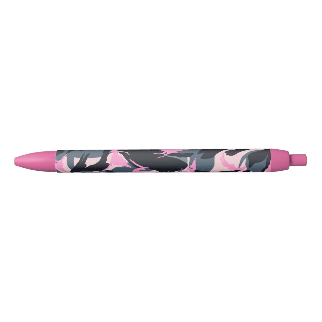 Caneta Preta Rosa preto e quente Camo de Girlie (Frente)