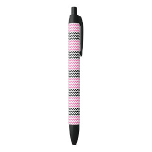 Caneta Preta Rosa quente e preto Chevron por Shirley Taylor