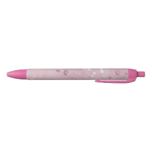 Caneta Preta Rosa Rosa Rosa Dourada Brilhante