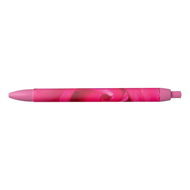Caneta Preta Rosa Rosa Vermelha Romântica (Frente)