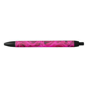 Caneta Preta Rosas Rosa (Amor e Romance)