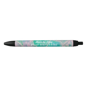 Caneta Preta Rosas Selvagens Personalizadas Aqua Violeta