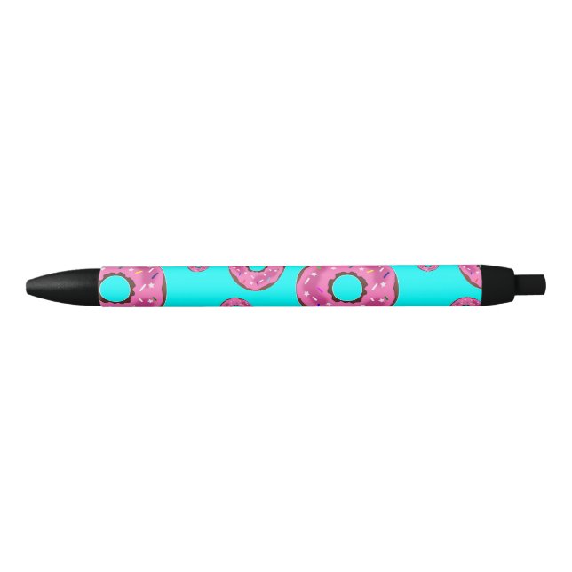 Caneta Preta rosquinhas de nata cor-de-rosa (Frente)