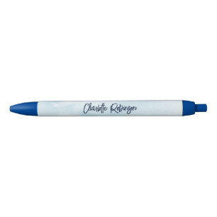 Caneta Preta Roteiro Moderno Aquarela Personalizado Elegante