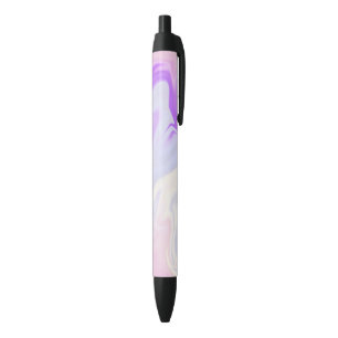 Caneta Preta Roxo Branco Azul Elegante Abstrato Aquarela