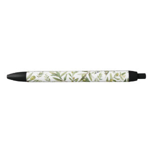 Caneta Preta Sage Verde Aquarela Francês Country Chic Olivas