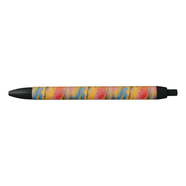 Caneta Preta Salpico de Tinta Colorido (Frente)