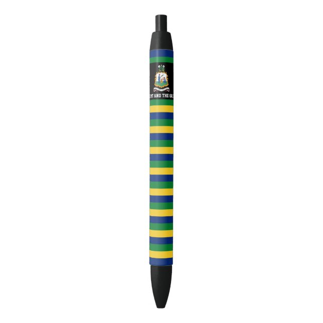 Caneta Preta Santo Vincent e Grenadines Flag Cute (Frente Vertical)