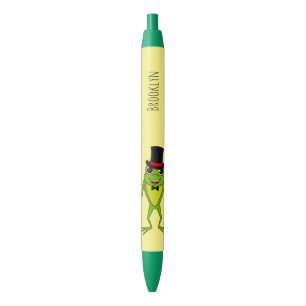Caneta Preta Sapo engraçado com um desenho de chapéu superior