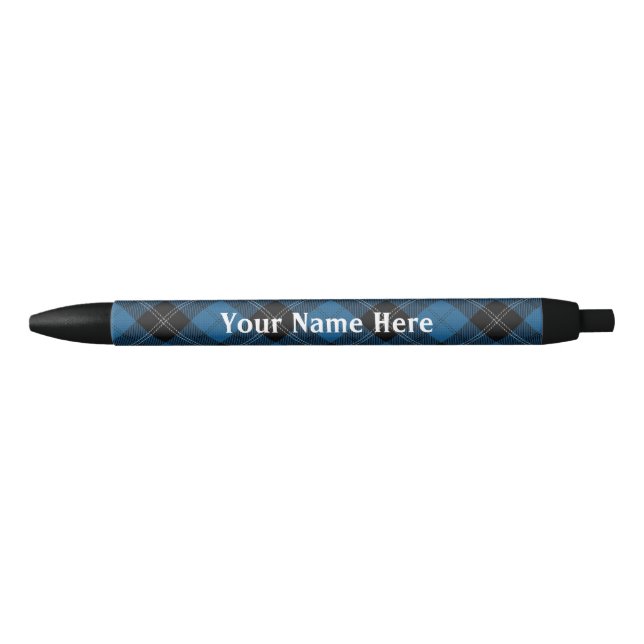 Caneta Preta Scotland Forever Clan Ramsay Ramsey Blue Tartan (Frente)