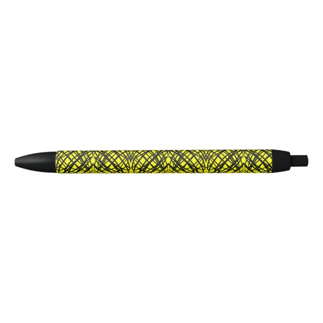 Caneta Preta Scribble Simples | Revestimento Espelhado | Amarel (Frente)