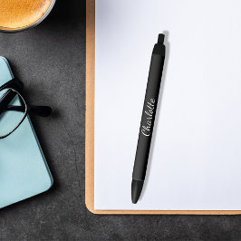 Caneta Preta Script de nome preto elegante