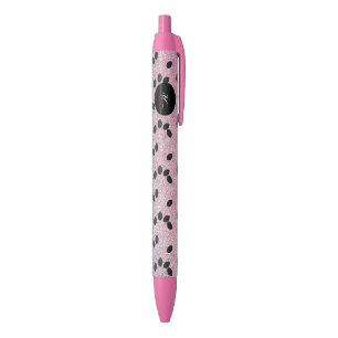 Caneta Preta Sementes de Melancia Fruta Rosa Roxo Brilho Falso