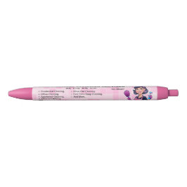 Caneta Preta Serviço de Limpeza Residencial Pink Maid